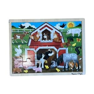 Melissa & Doug Red and Blue Farm Pets Puzzle